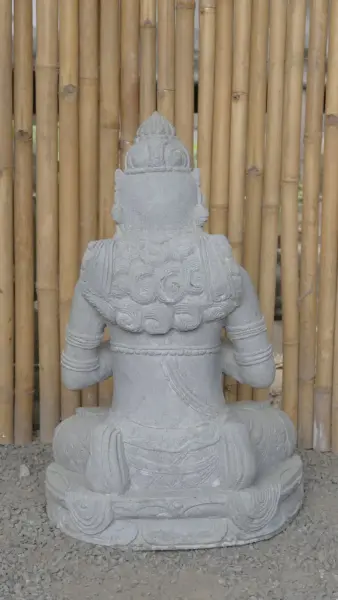 Product image 6 of the product “Seated Dewi Sri, position chakra turning the wheel, 76 cm high riverstone grey, modell with sativa ”